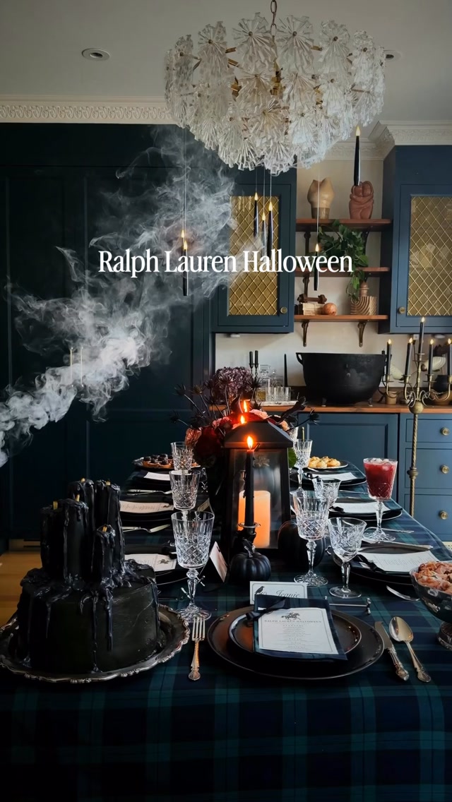 Halloween, but make it Ralph Lauren 😄🕷️🖤 if you want Halloween inspo, check out this unique elevated theme by @asideofhome !