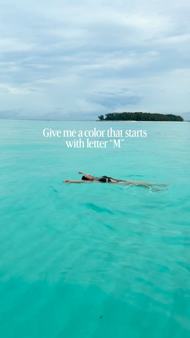 Mlue!!! 🩵💎🤣 what other colors start with the letter M?

📍 Mnemba Island, Zanzibar, Tanzania, Africa