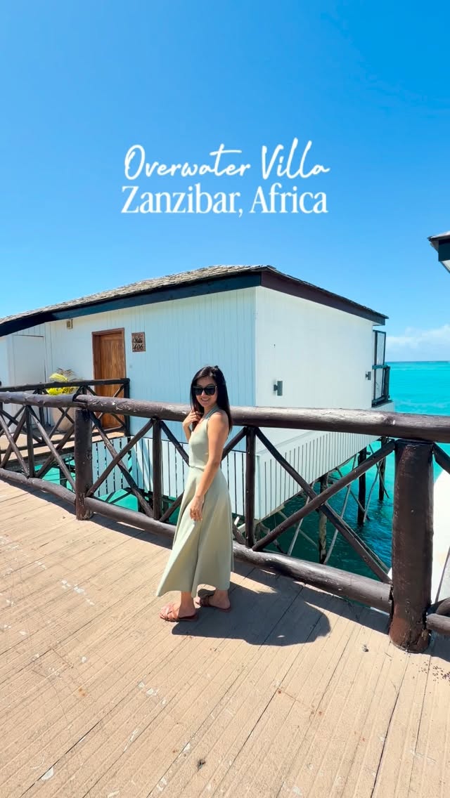 My overwater bungalow at Le Mersenne in Zanzibar, Tanzania, Africa ☺️ who wants to stay here? 🩵