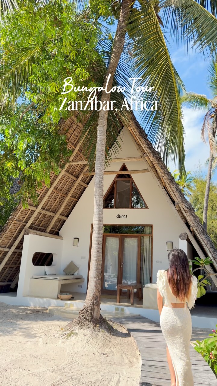 Tour of my 2-story bungalow with an outdoor shower at Baladin Zanzibar 😍 who wants to stay here?