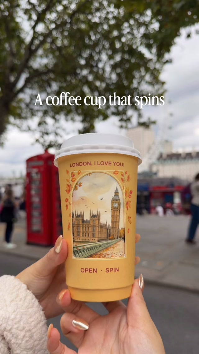 The coffee cup that spins through London 🇬🇧☕️ One spin takes you past Big Ben, the red phone box, the London Eye and Tower Bridge 🌀 It’s from Cream Dream in London and it’s even cuter in person.

📌 SAVE this for your London trip
💬 Comment LONDON and I’ll send you the exact location
✨ Follow @traveljeanieous for more finds like this - 115 countries and counting