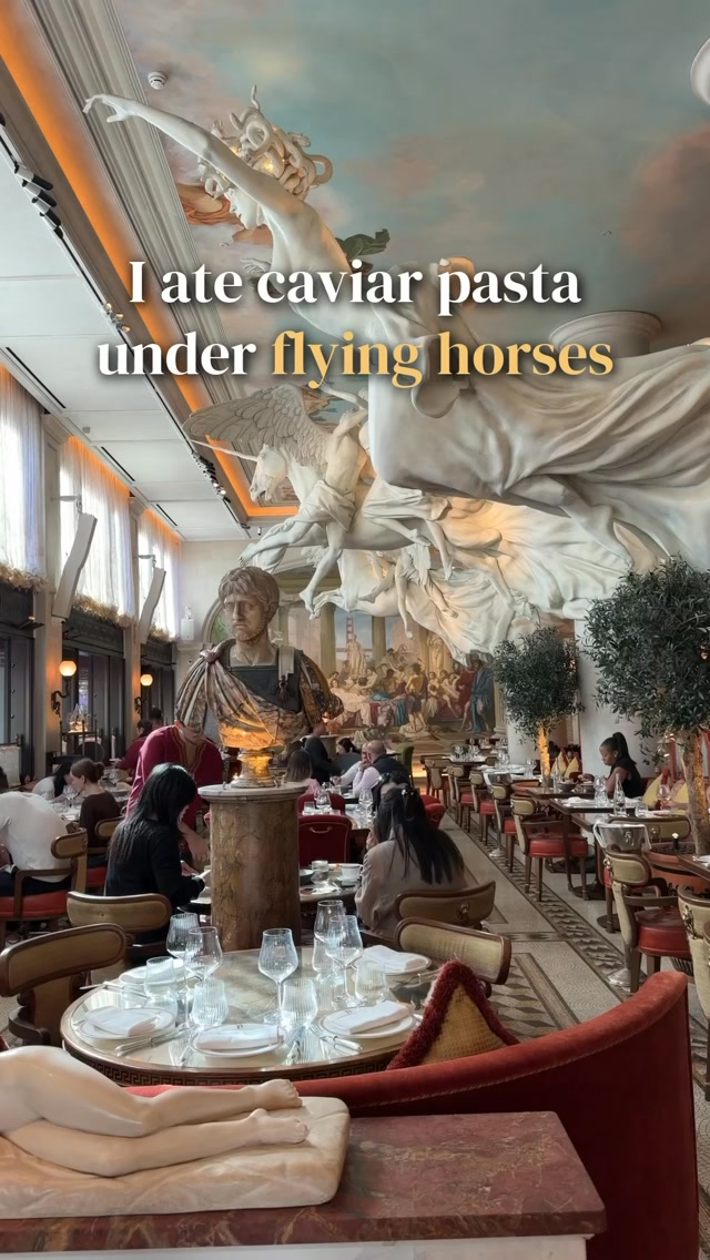 Still not over this lunch 🏛️✨

Bacchanalia in Mayfair is a full Roman fantasy, with marble gods floating across a painted sky and a bar dripping in gold.

📍 Bacchanalia, Berkeley Square, Mayfair
🍝 Order: the caviar pasta
💡 Book the main dining room so you’re right under the statues

Save this for your London trip and follow @traveljeanieous for more gems around the world 🌎