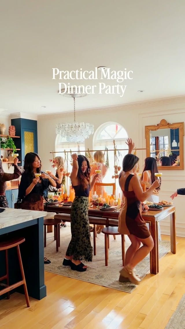 Did I pull off Sally from Practical Magic? 🪄 @sandrabullock 

It was so fun getting in the Practical Magic spirit at this dinner party where we made potions and danced around the fire 🔥