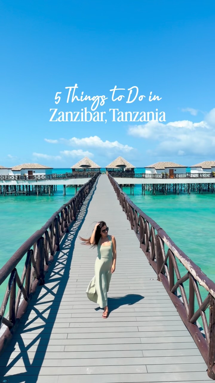 Save this for 5 things to do in Zanzibar 🌴🇹🇿

1. 🐬 Snorkel with dolphins - Head out into Zanzibar’s turquoise waters for the chance to spot and swim near wild dolphins. Keep your eyes out for other marine life too - we got incredibly lucky and came across an entire fever of rays! 😍
2. 🏝️ Relax on a sandbank - There are tons of beautiful sandbanks scattered around Zanzibar that appear with the tides. Spend a few hours swimming, snorkeling, having a picnic, or just enjoying your own little patch of white sand surrounded by turquoise water.
3. 🌿 Visit a spice farm - Zanzibar isn’t called the “Spice Island” for nothing! See, smell, and taste spices and tropical fruits like cloves, cinnamon, vanilla, nutmeg, and more.
4. 🌅 Watch the sunset - Zanzibar sunsets are unreal. Head to the western side of the island for some of the best views, or watch the sky change colors from a traditional dhow.
5. 🏨 Enjoy your resort - Don’t make your itinerary so packed that you forget to enjoy where you’re staying! We stayed at Le Mersenne, where you can spend the day by the oceanfront pool, or your own personal pool, and take in those endless Indian Ocean views. 🌊